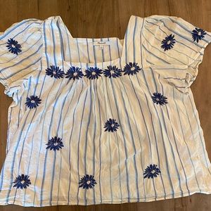 Madewell Floral Embroidered Butterfly top
